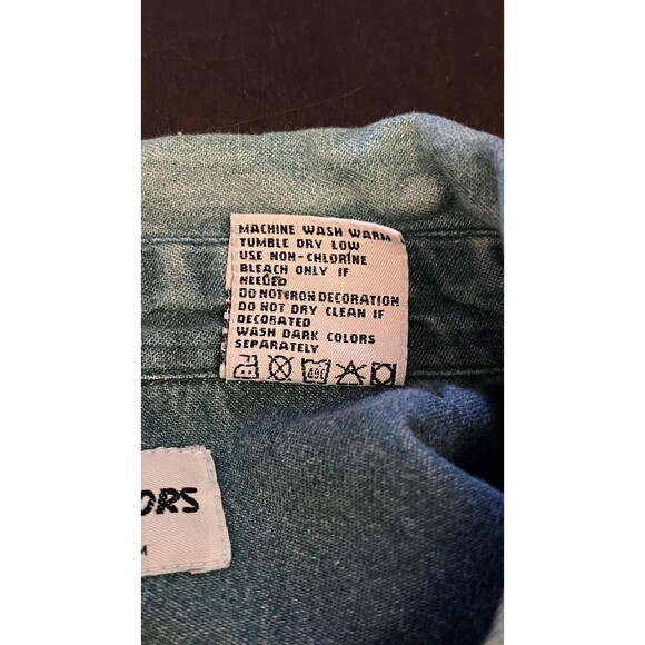 NASCAR 20 Shirt Mens Large Blue Denim Long Sleeve Button Down Racing Embroidered - Picture 8 of 8